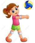 67692693-chica-de-dibujos-animados-que-juega-al-voleibol-en-un-fondo-blanco-Foto-de-archivo